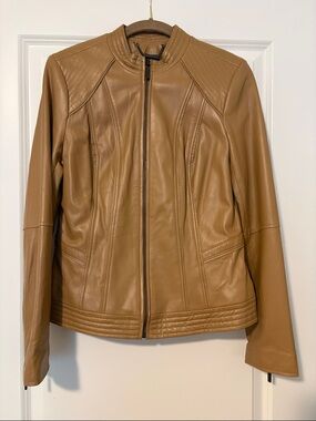G.I.L.I. Camel/Tan Leather Zip Jacket